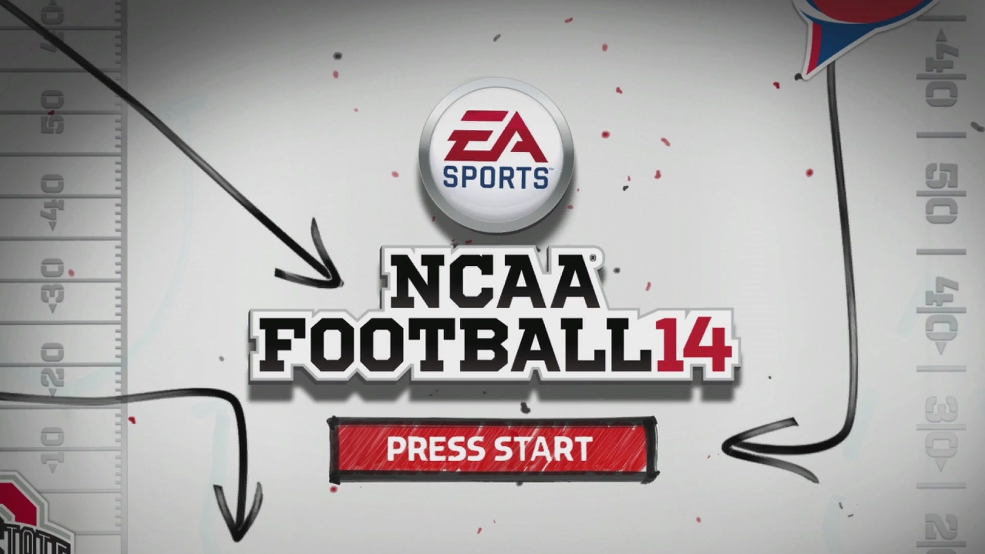 NCAA Football 14 title screen for Xbox 360